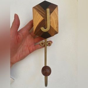 Stylish monogram wooden letter “J” wall hook from Anthropologie
